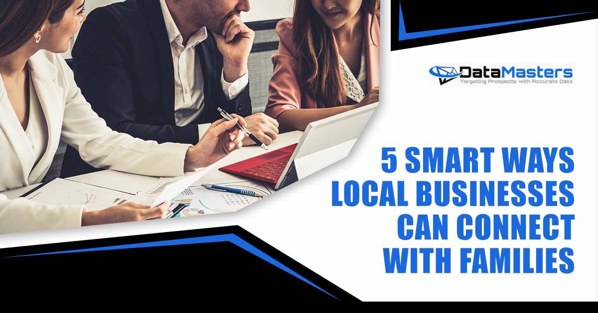 Image of a businessman and businesswoman working in an office, featuring Datamasters and highlighting **"5 Smart Ways Local Businesses Can Connect with Families,"** ensuring it aligns with the page's context.