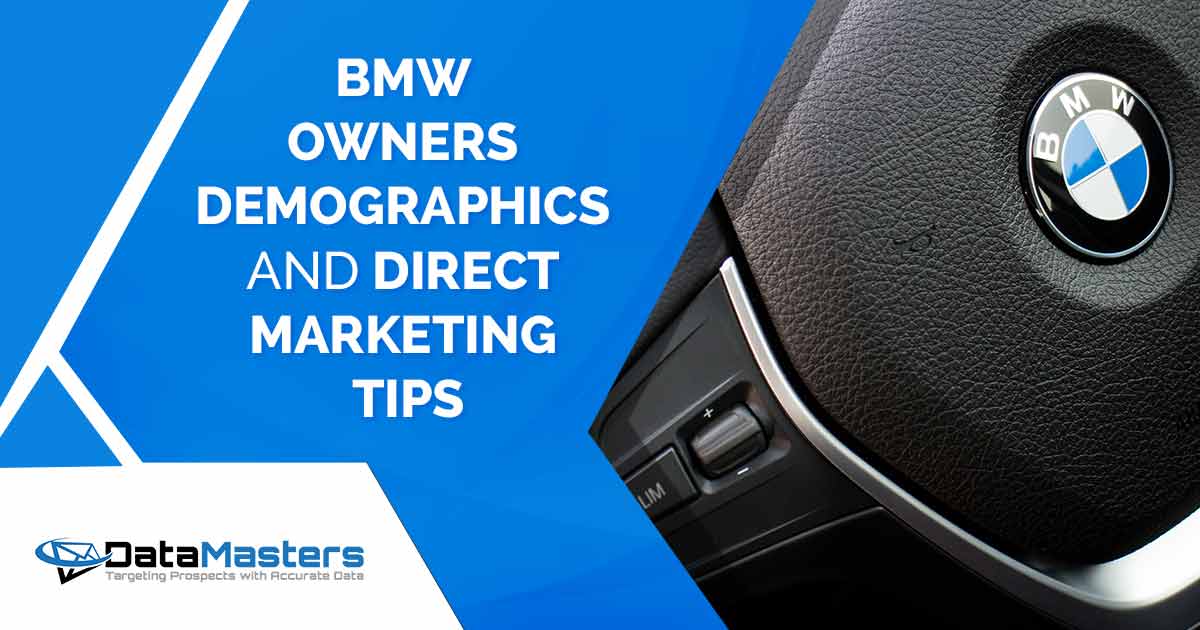 Image of BMW 220i 2014 Sedan, featuring DataMasters branding, and highlighting valuable insights into BMW Owners' demographics along with expert Direct Marketing tips, thoughtfully aligned with the page's context.