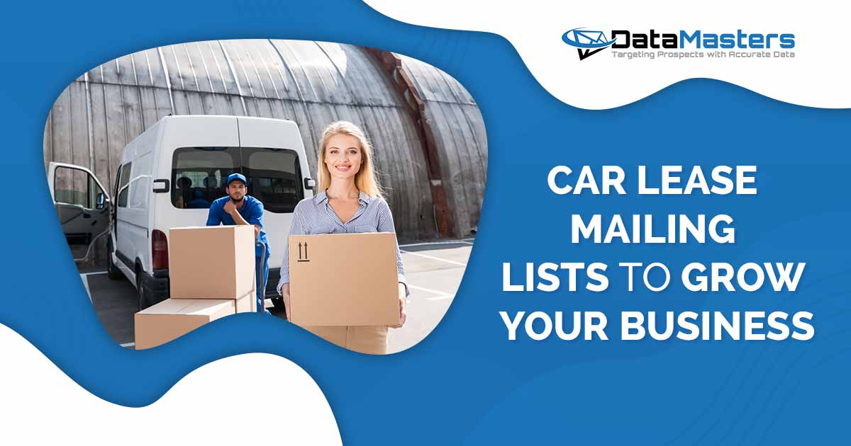 Image of a delivery scene, featuring DataMasters branding, and highlighting the advantages of using Car Lease Mailing Lists to foster business growth, perfectly aligned with the page's context.