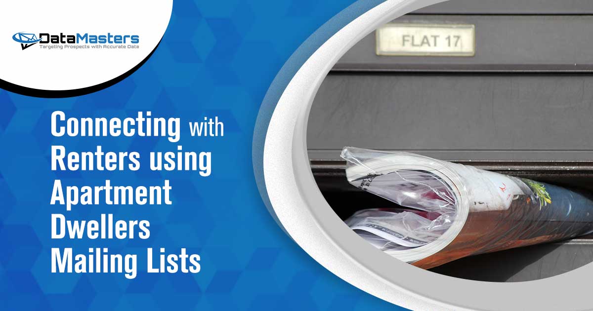 Connecting with renters using apartment Mailbox showcasing DataMasters branding, emphasizing connection with renters through targeted apartment dwellers mailing lists, in perfect alignment with the page's context.