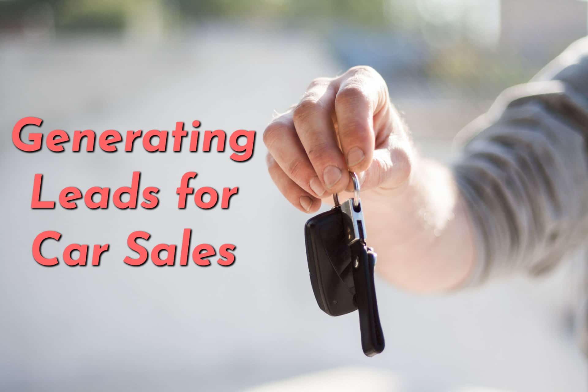 A car salesman generating leads for car sales and holding a set of car keys