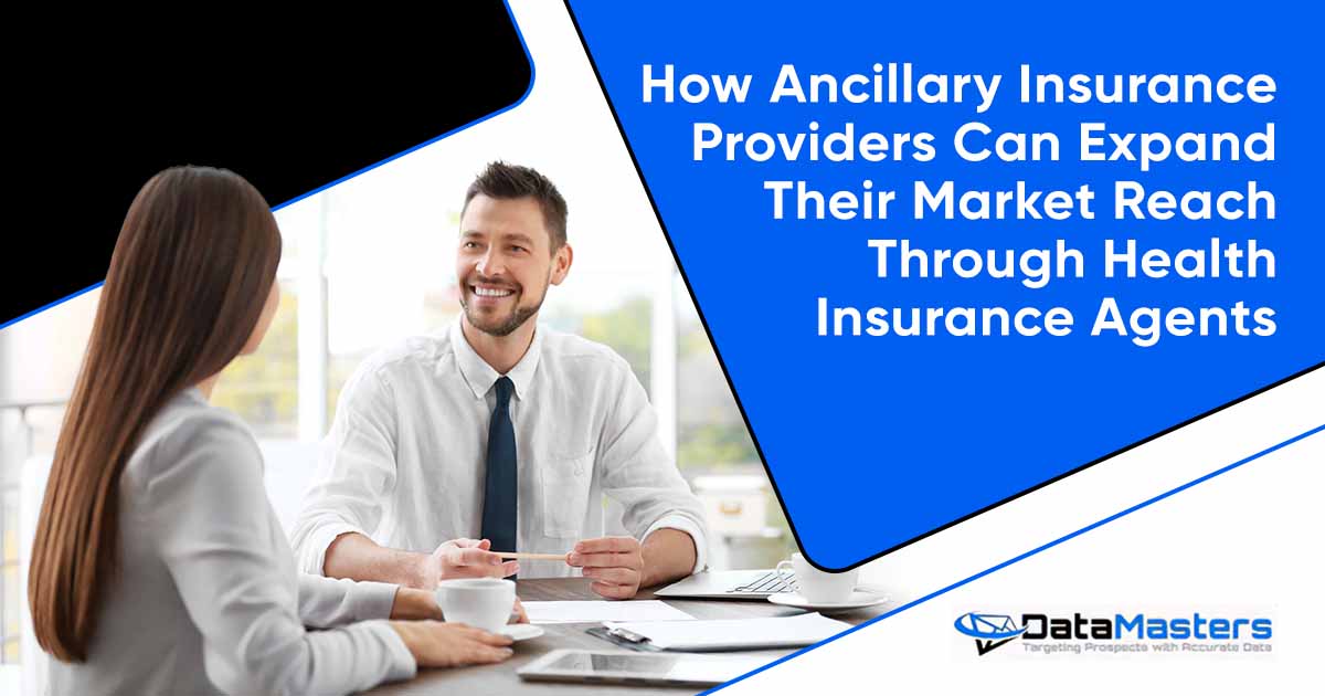 Image of an insurance agent consulting a young woman in an office, featuring DataMasters and highlighting how ancillary insurance providers can expand their market reach through health insurance agents.