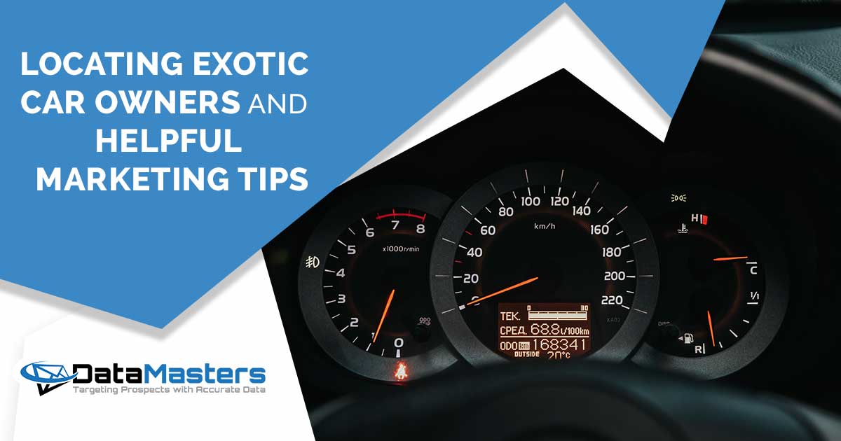 Image of Toyota RAV-4, featuring DataMasters branding, and highlighting the significance of locating exotic car owners along with helpful marketing tips, thoughtfully aligned with the page's context.