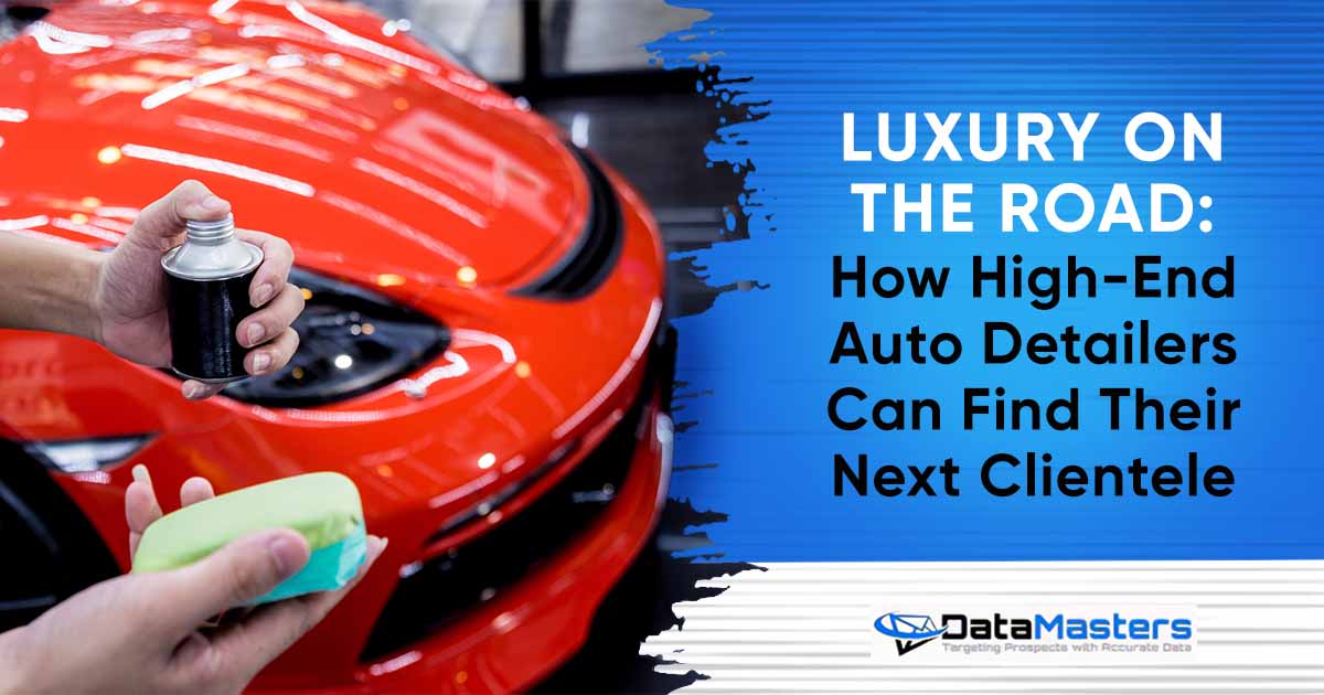 Image of a car service worker applying nano coating to a car detail, featuring DataMasters and highlighting how high-end auto detailers can attract luxury clientele on the road.