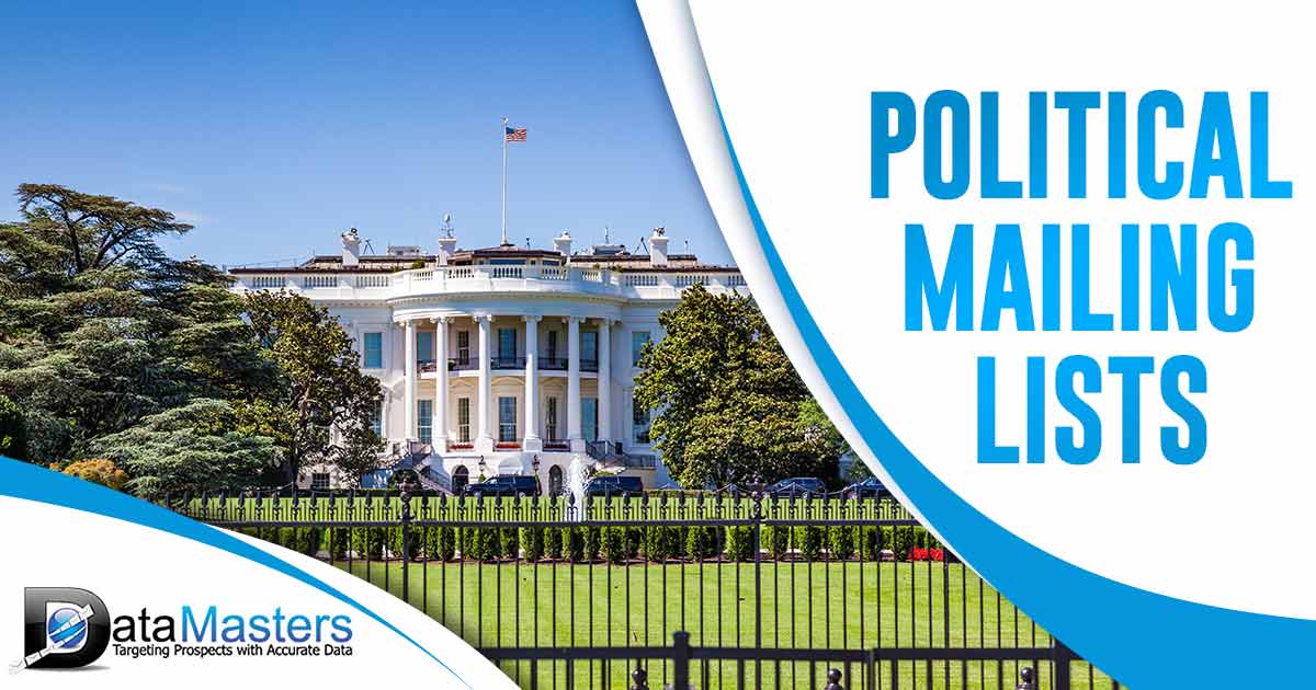 Photo of The White House with the text: Political Mailing Lists