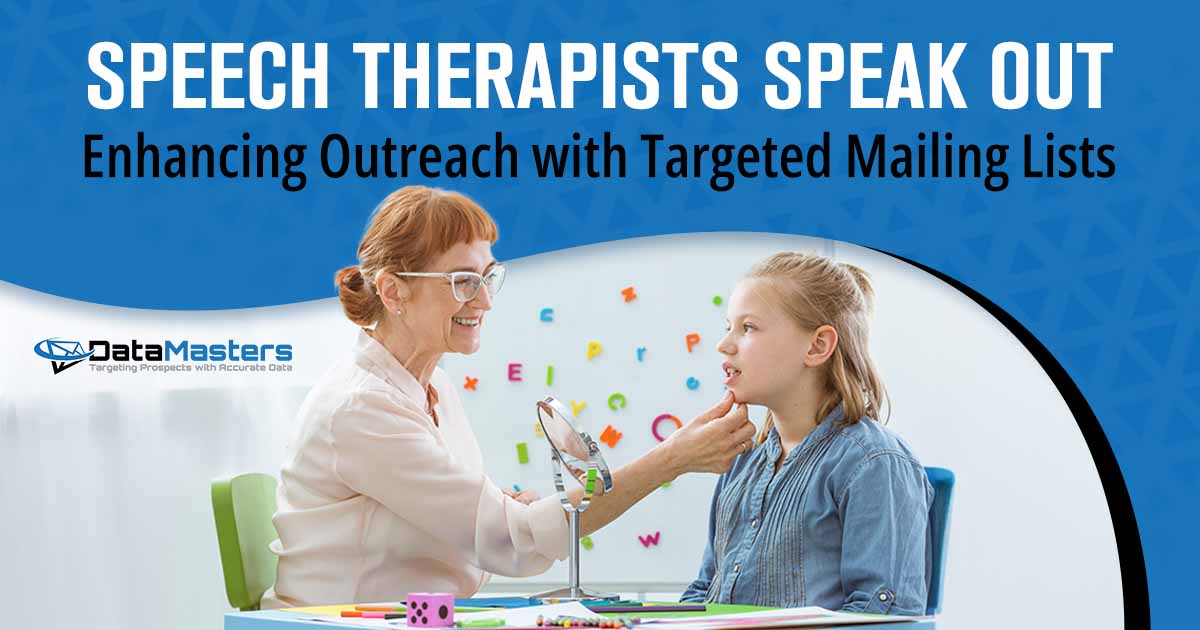Speech Therapists Speak Out-Enhancing Outreach with Targeted Mailing Lists Image of a speech therapist, featuring Datamasters and highlighting 'Speech Therapists Speak Out: Enhancing Outreach with Targeted Mailing Lists,' aligning with the page's focus on improving communication and outreach strategies for speech therapy professionals.