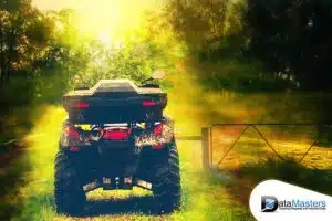 Image of two ATV's parked side by side shown from the front