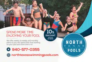 A group of excited children hold hands to jump into a swimming pool.