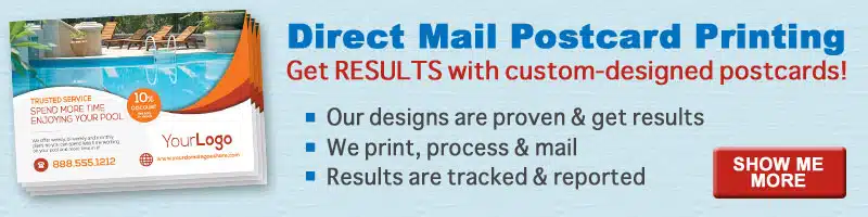 Image of a postcard featuring the Datamasters logo and highlighting the use of direct mail postcards, ensuring it aligns with the page's context on effective marketing strategies.
